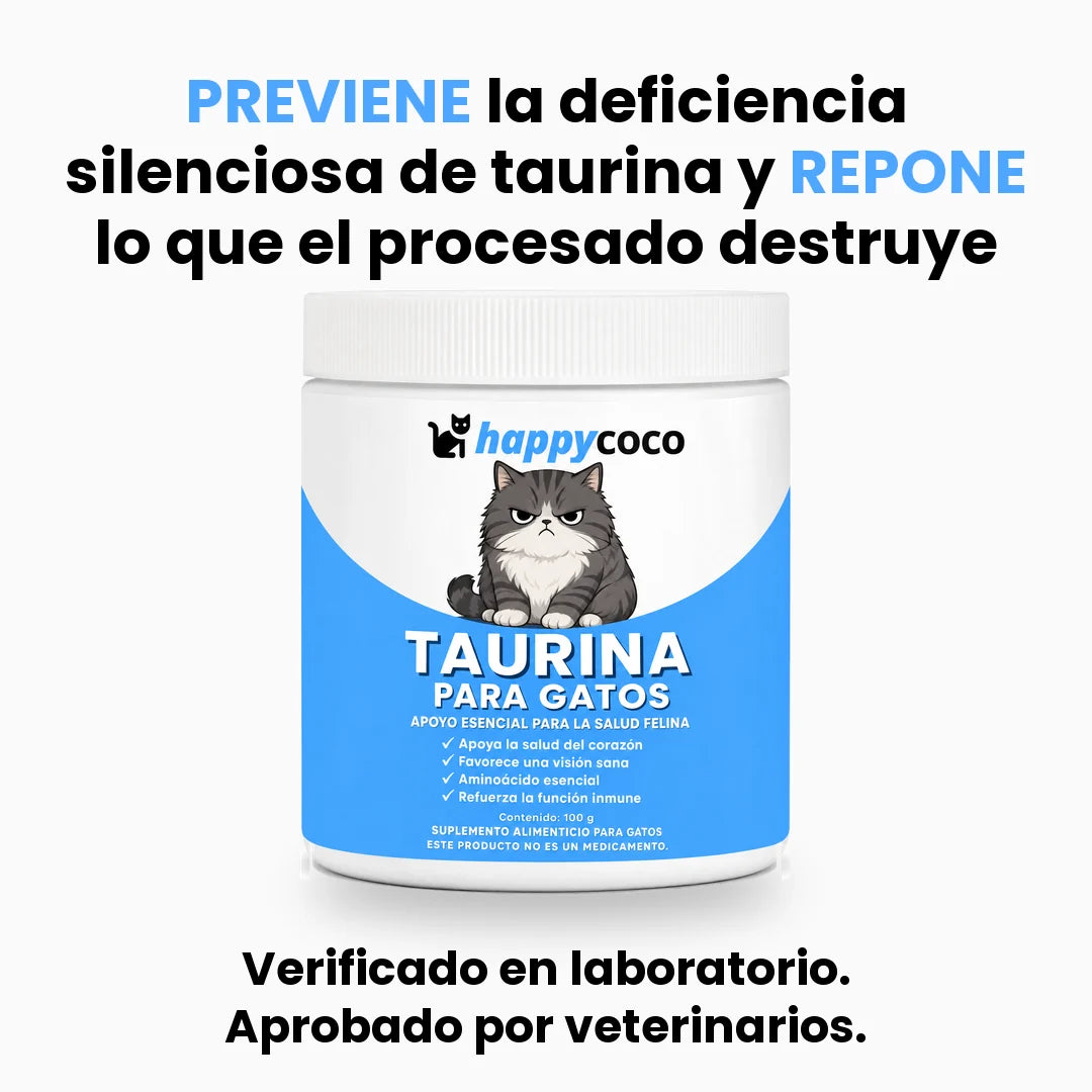 Previene la deficiencia silenciosa de taurina y repone lo que el procesado destruye