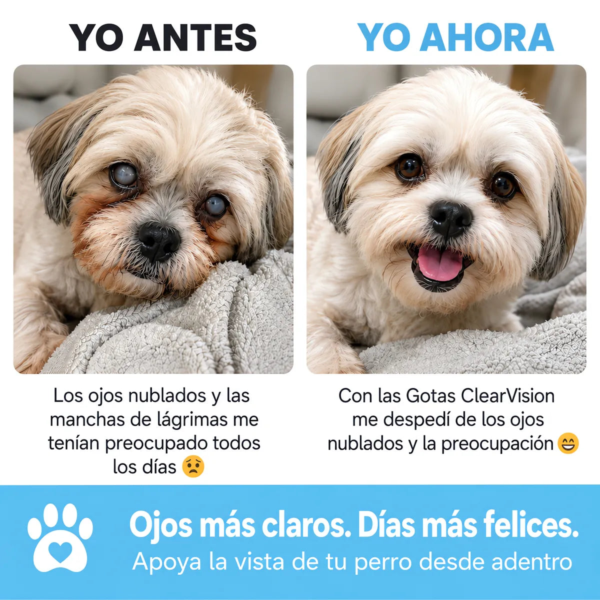 Antes y ahora: ojos más claros