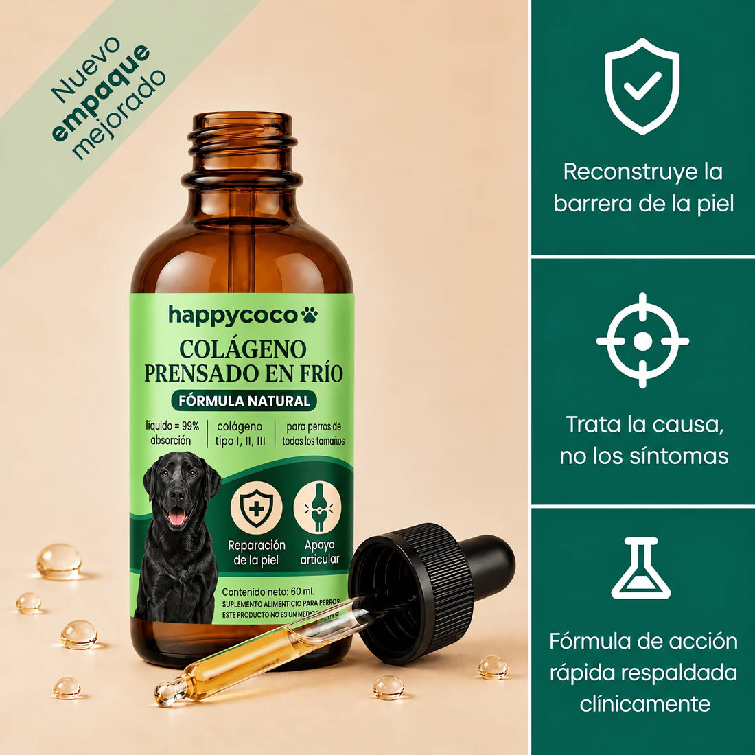Colágeno Prensado en Frío HappyCoco para perros