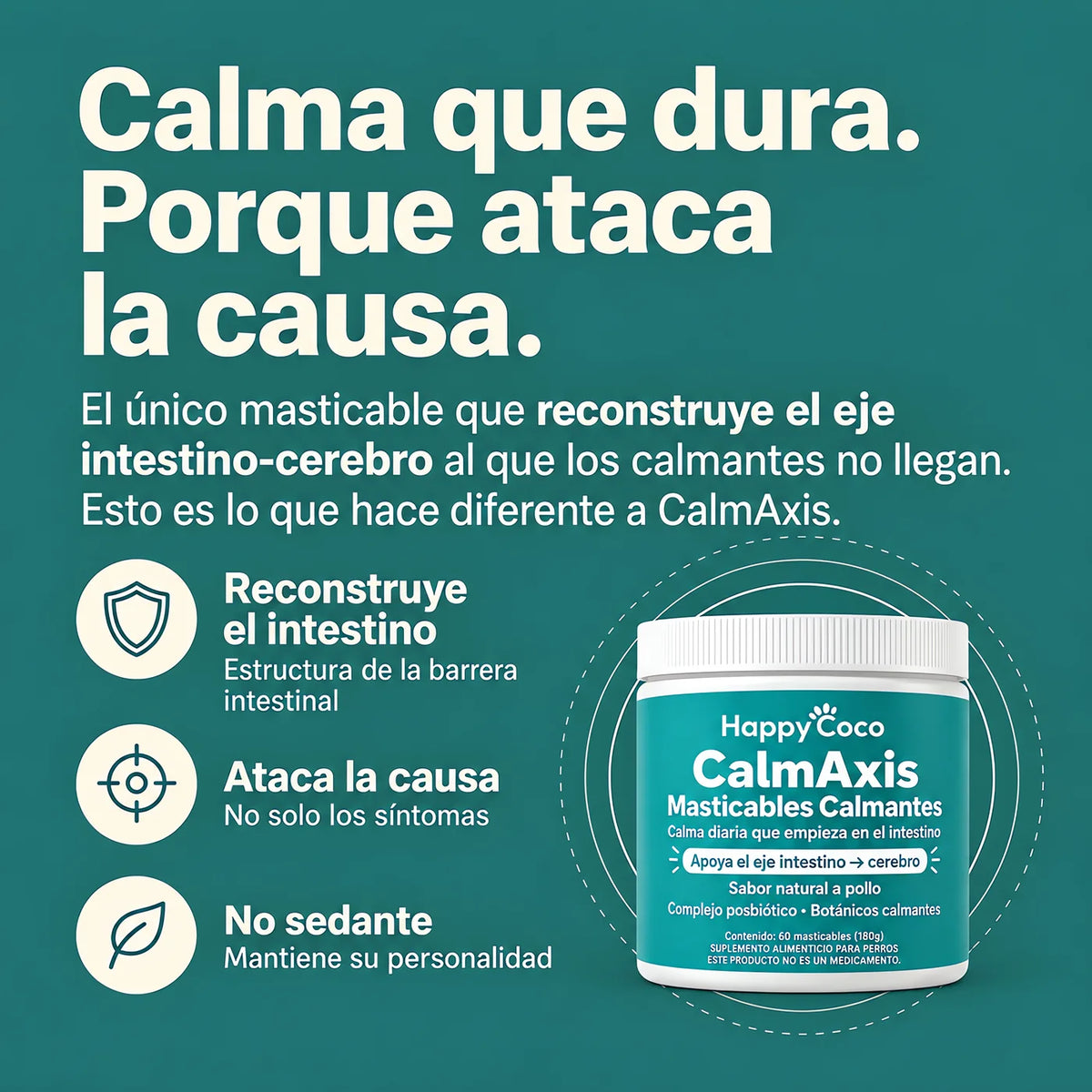 Calma que dura porque ataca la causa: reconstruye el eje intestino-cerebro