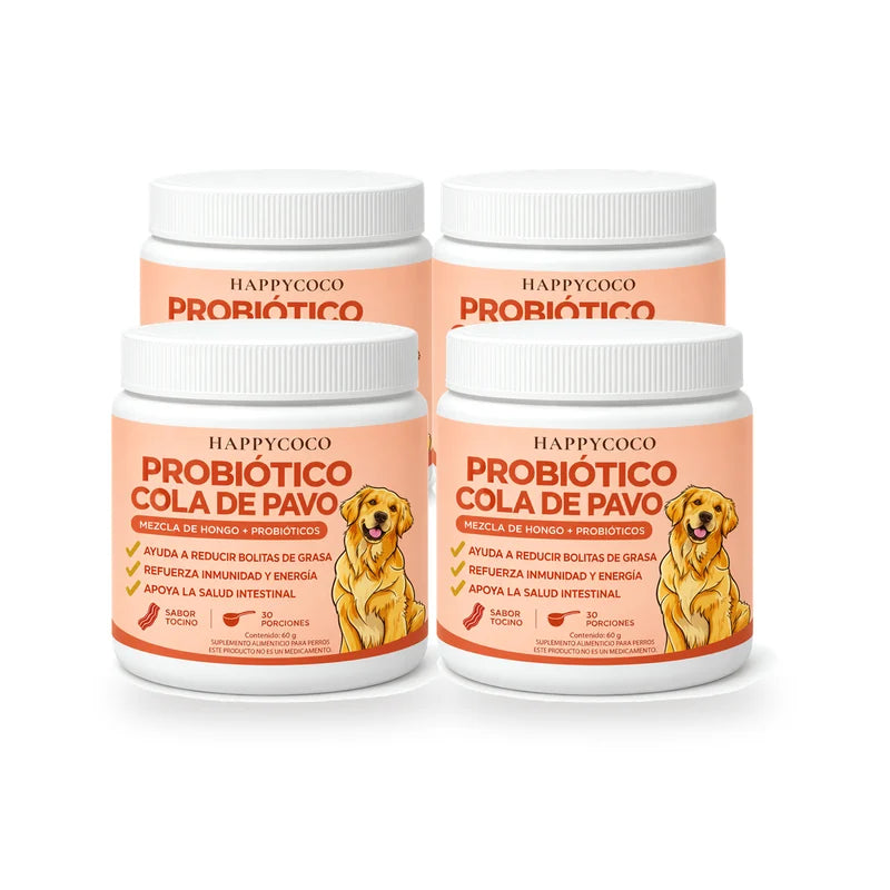 pack 4 tarros de Probiótico Cola de Pavo HappyCoco (compra 2 y llévate 2 gratis)