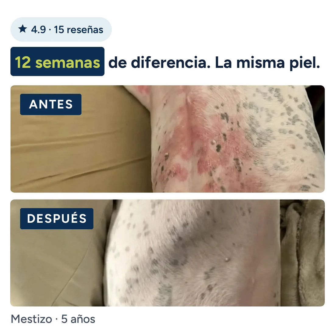 12 semanas de diferencia. La misma piel