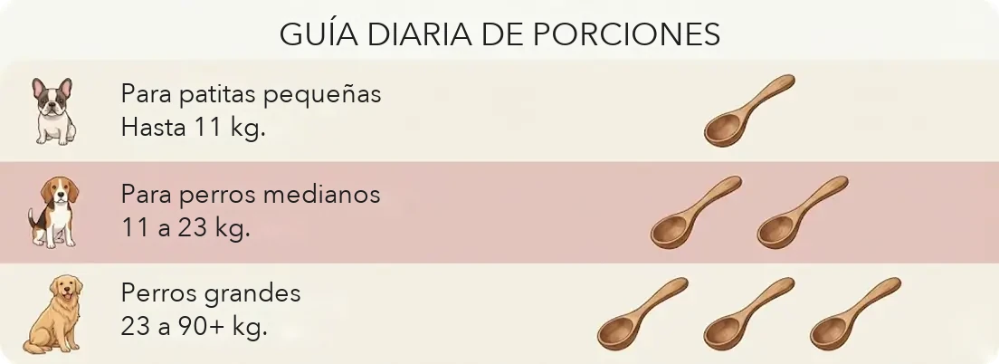 Guía diaria de porciones por peso